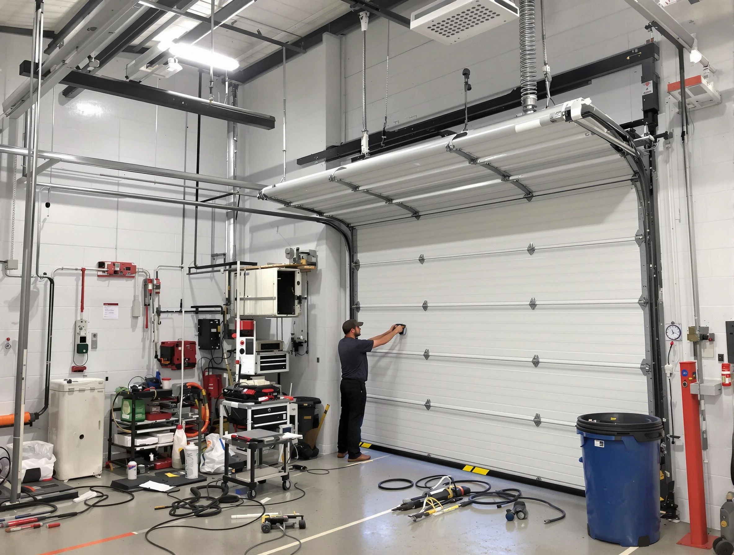 White House Garage Door Repair certified technician performing commercial door repair at a White House business facility
