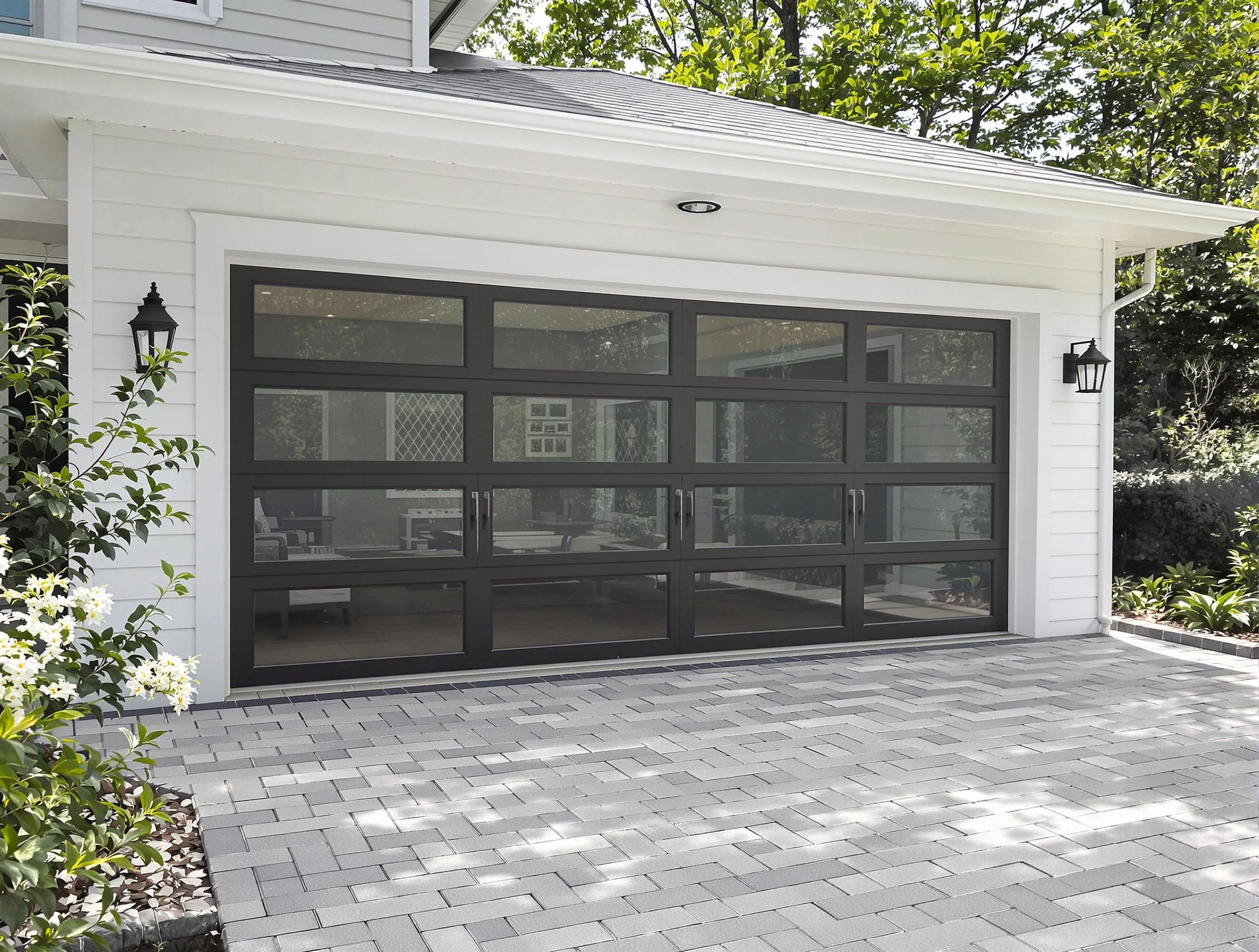 White House Garage Door Repair design specialist presenting custom garage door options to White House homeowner