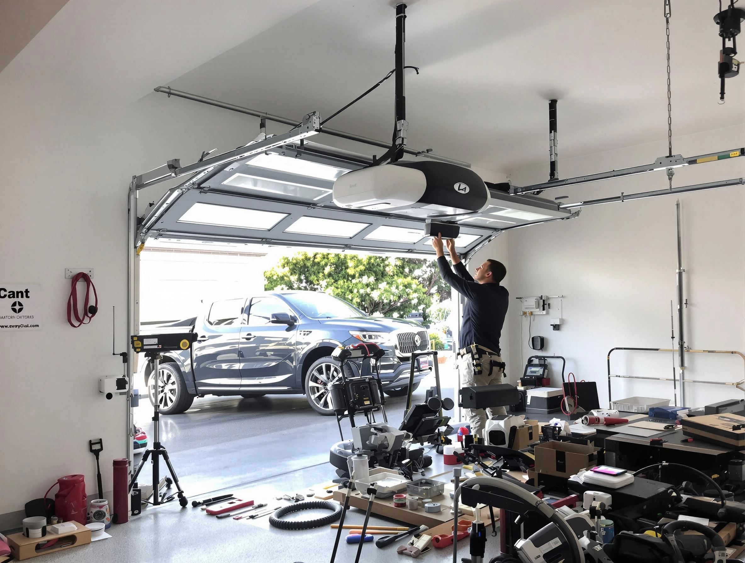 White House Garage Door Repair specialist installing smart garage door opener system in White House home