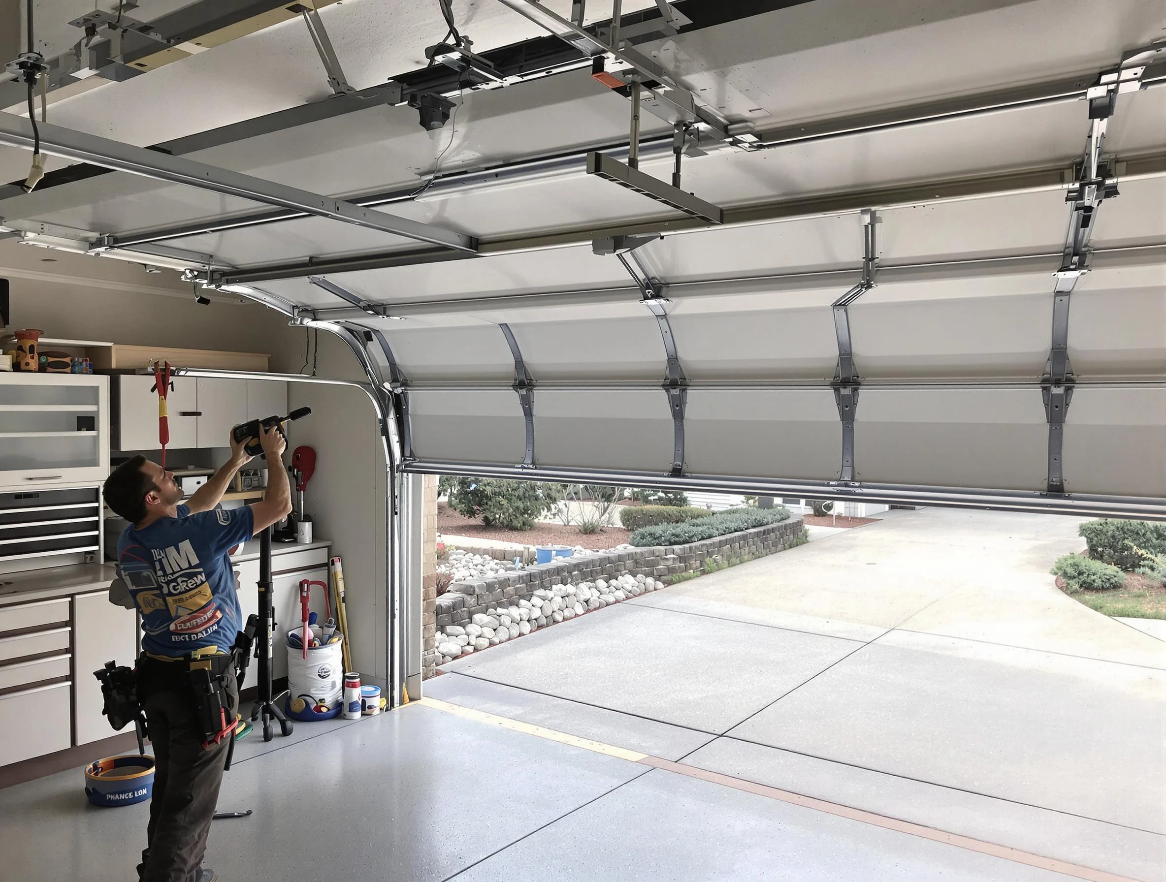 Garage door track repair service by White House Garage Door Repair in White House